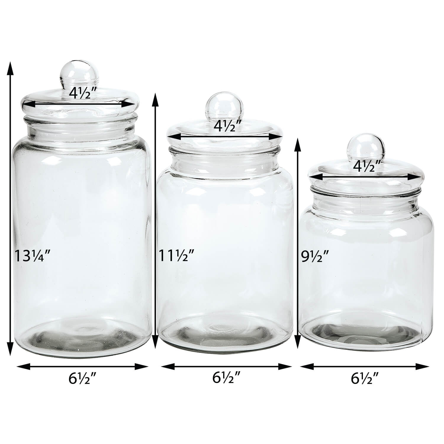 Glass Apothecary Jars With Lids Decorative Display Canisters Clear Storage 842536182900 Ebay