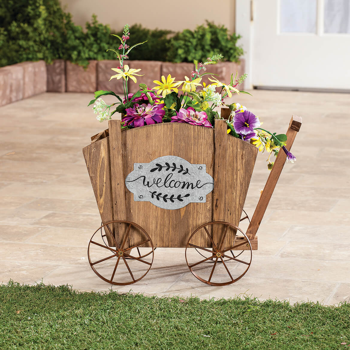 Wagon Wooden Planter Box, Amish Wagon Decorative
