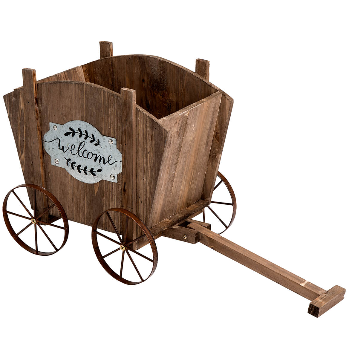 Welcome Wagon Wooden Planter Box, Amish Wagon Decorative Indoor/Outdoor Pla...