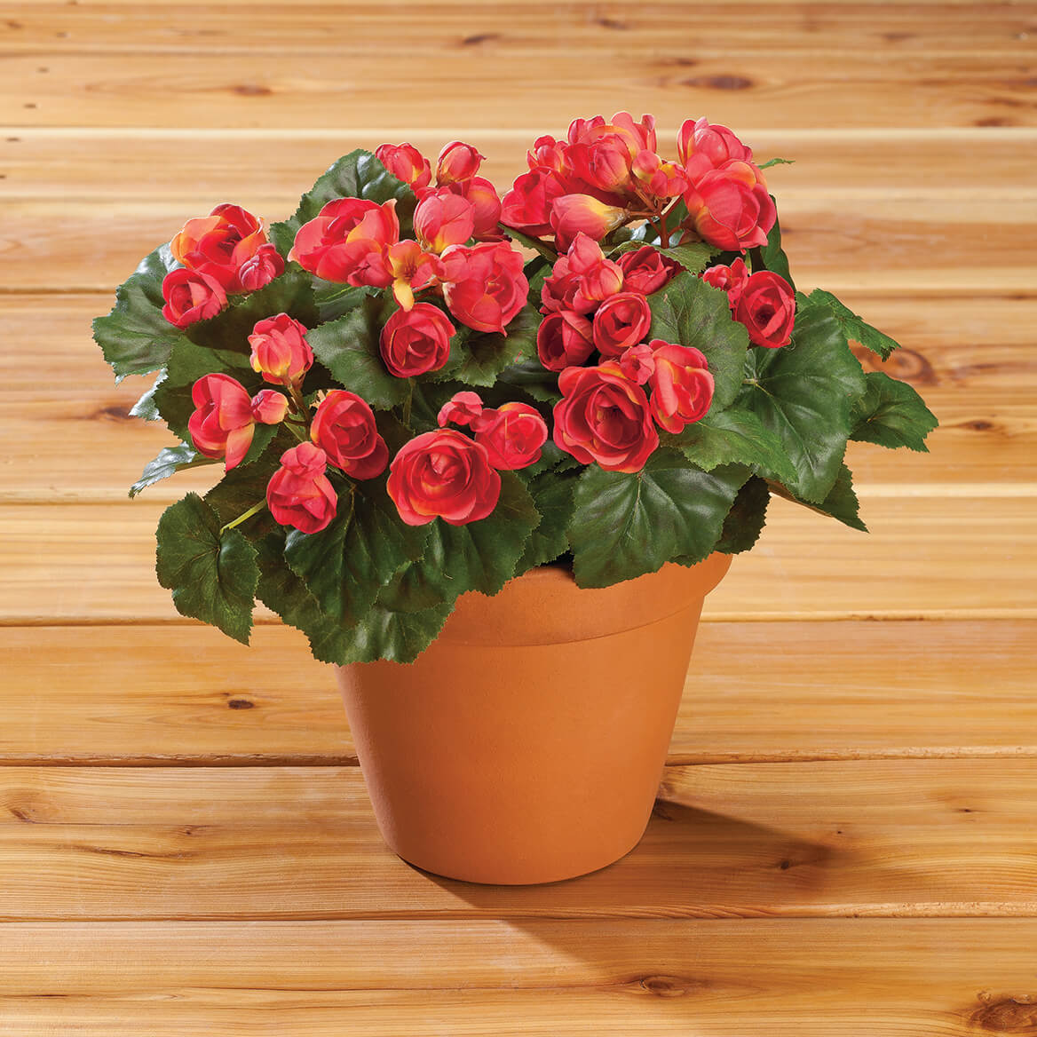 OakRidge Silk Begonia Bush Artificial Flowers Outdoor